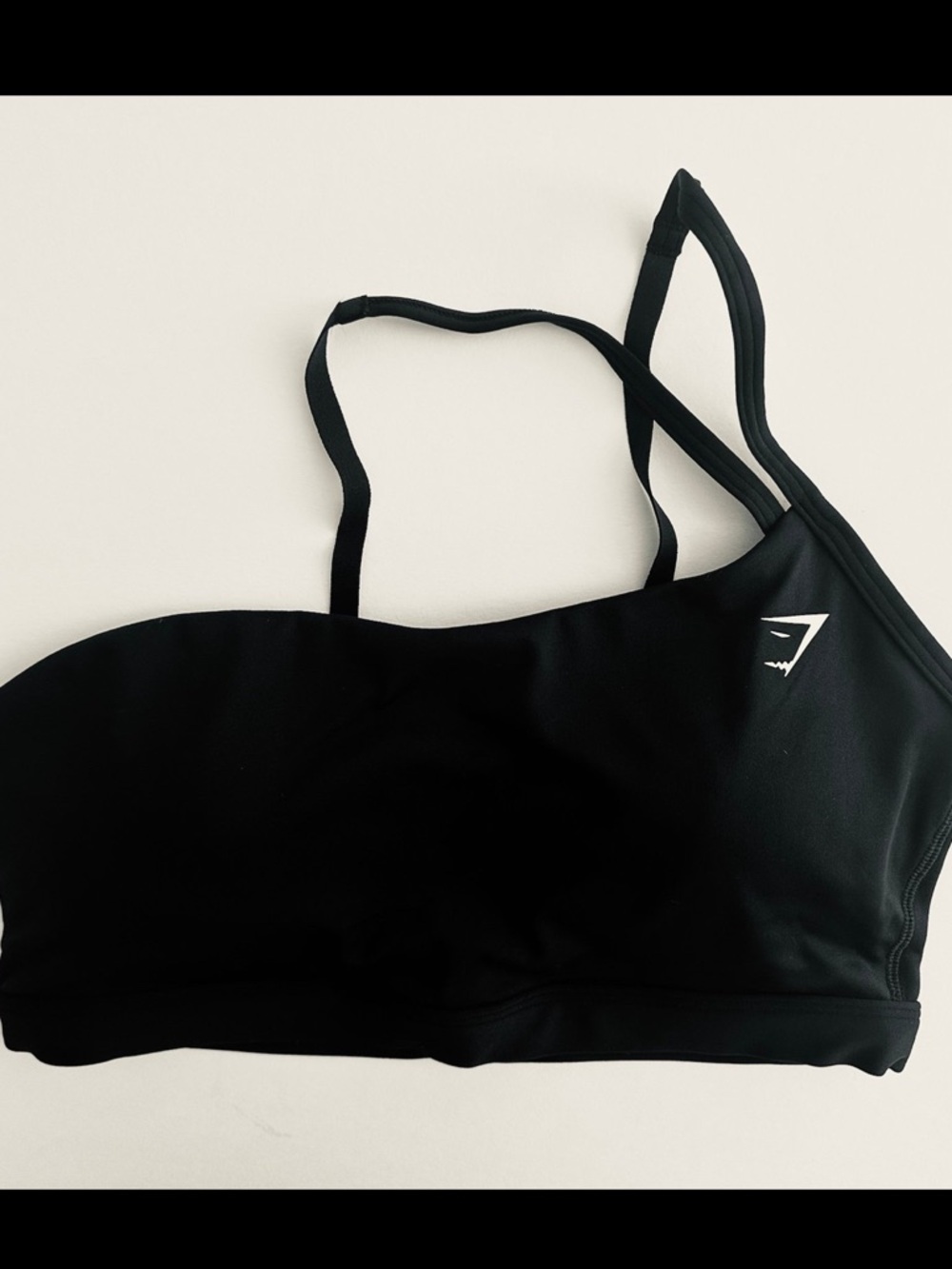 Gymshark Black One-Shoulder Strappy Sports Bra